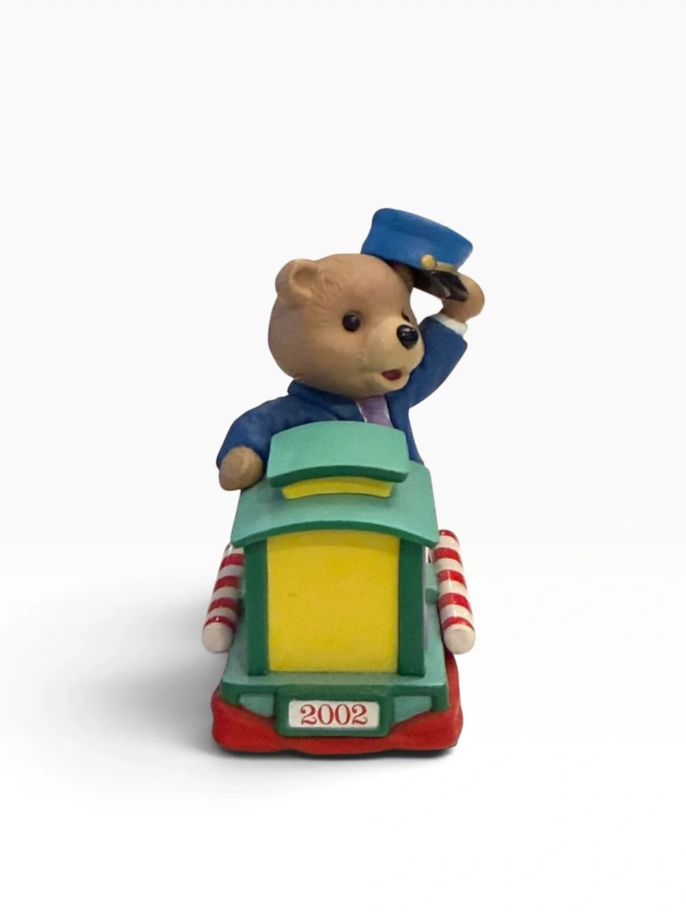 2002 Hallmark Keepsake Child's Fifth Christmas Ornament Bear Train Collectible